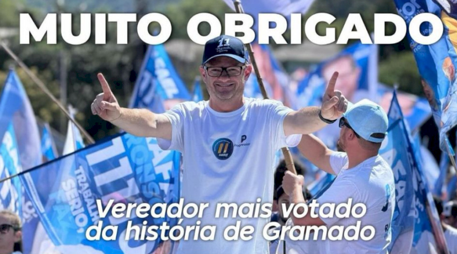 Rafael Ronsoni se torna o vereador mais votado da história de Gramado com 2.714 votos